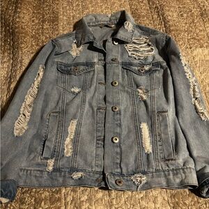 Highway Jeans Light Blue Distressed Denim Jacket